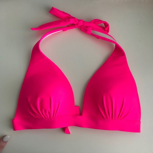 neon pink swim top